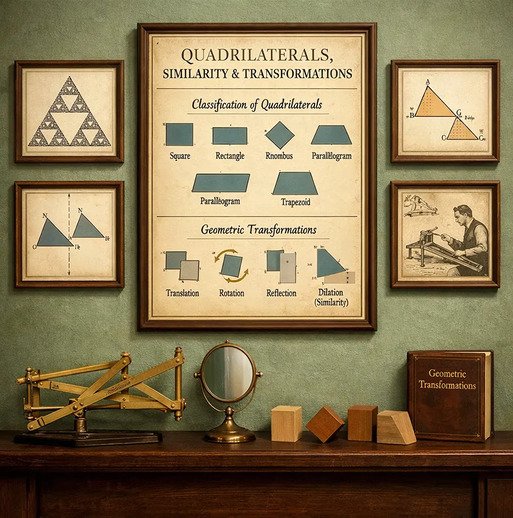 الاشكال الرباعية والتشابه والتحويلات